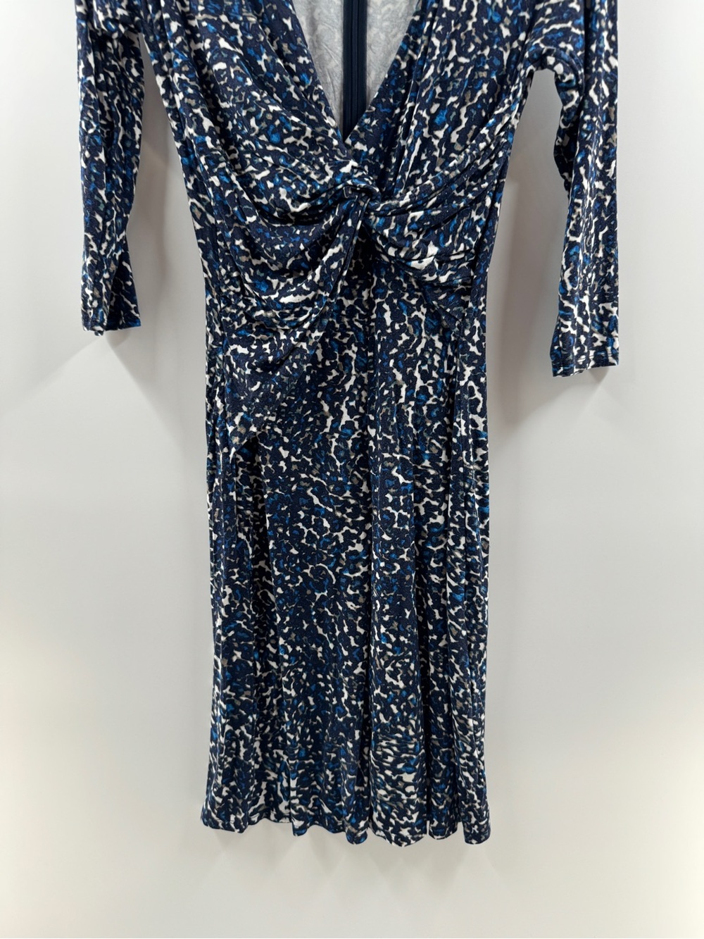 Ann Taylor Abstract Print Ruched Midi Dress – Women's XS - Picture 3 of 7